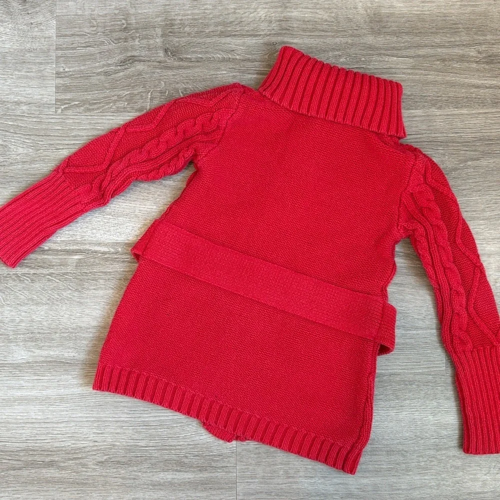 Old Navy baby girls red cable knit sweater